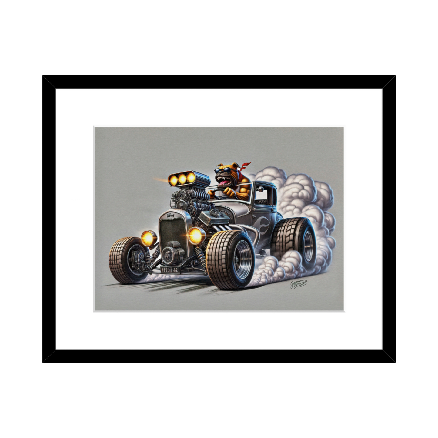 1932 Ford Model T Hot Rod Burnout Art - 2 Size Options
