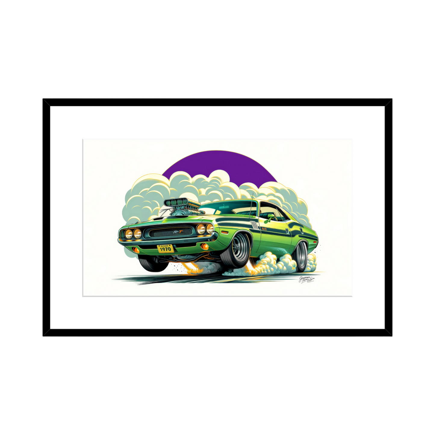 1970 Dodge Challenger MOPAR or NO CAR Wall Art - 2 Size Options