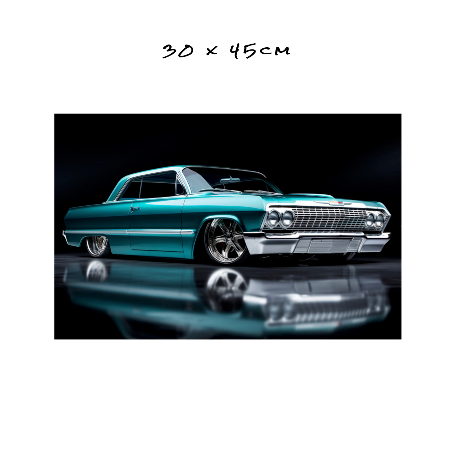 Turquoise Dream: Classic Lowrider - 4 Sizes