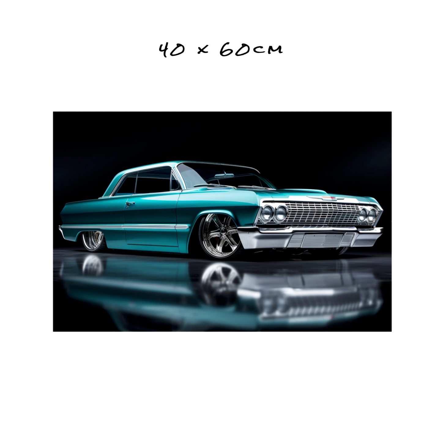 Turquoise Dream: Classic Lowrider - 4 Sizes