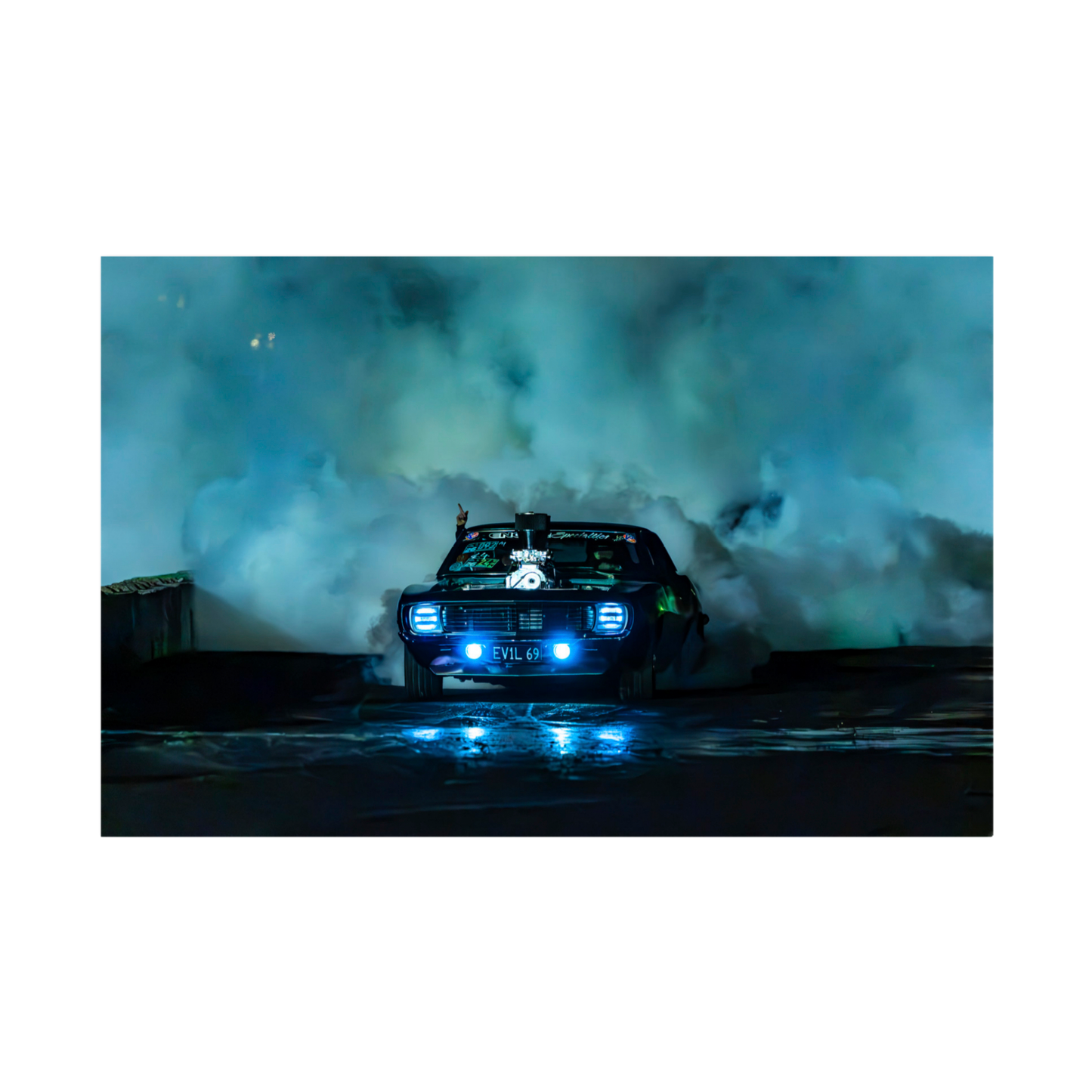 1969 Chevrolet Camaro Burnout Wall Art Print - Canvas, Framed Print or Posters