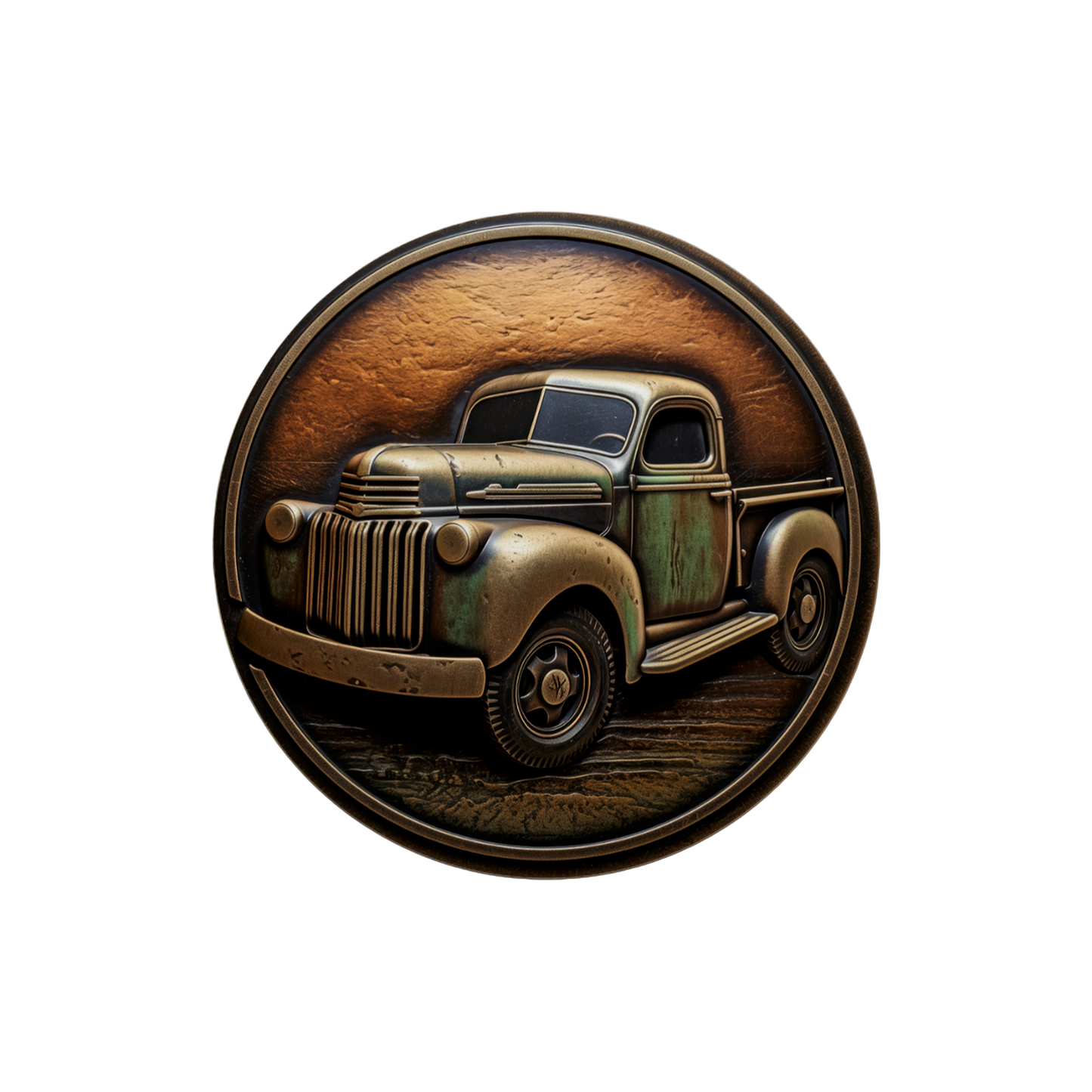 Metal Look Pick Up Truck Coasters - 9 Designs
