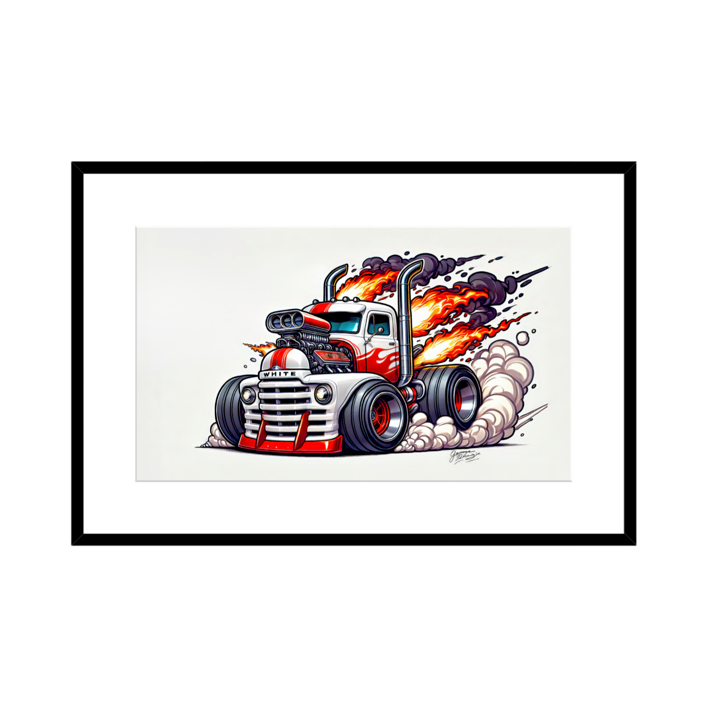 1951 White WC22PLT – Vintage Semi Truck Wall Art - 2 Size Options