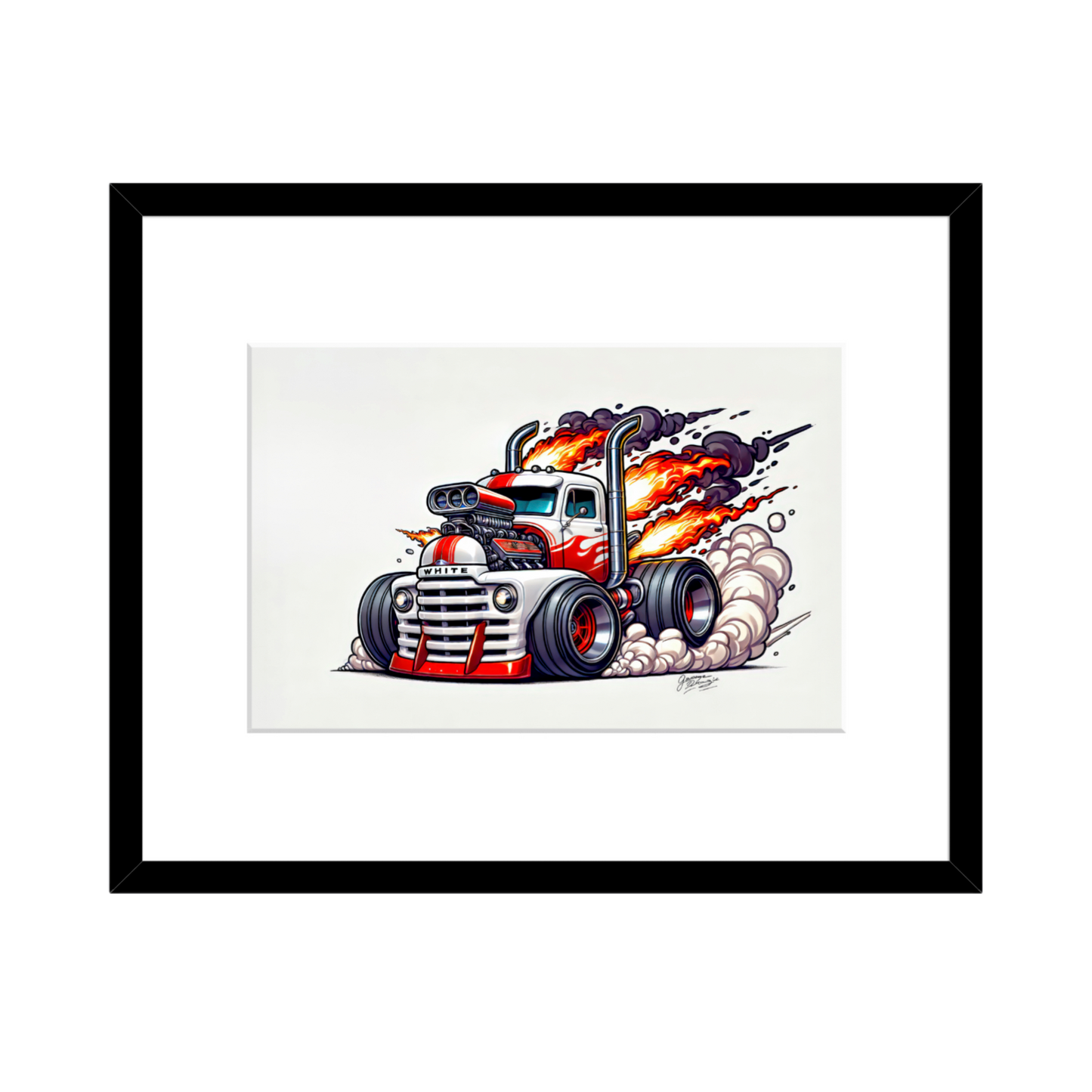 1951 White WC22PLT – Vintage Semi Truck Wall Art - 2 Size Options
