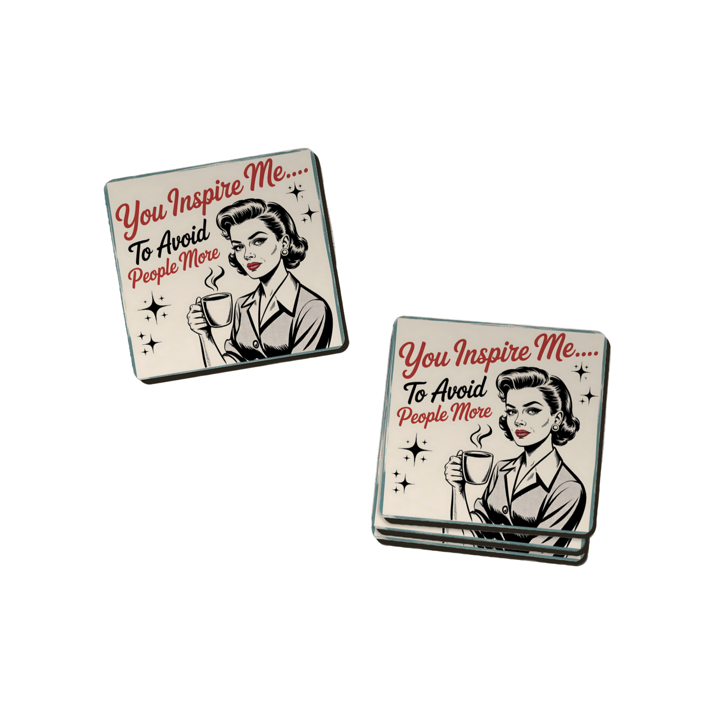 Retro Attitude Coasters - 12 Designs