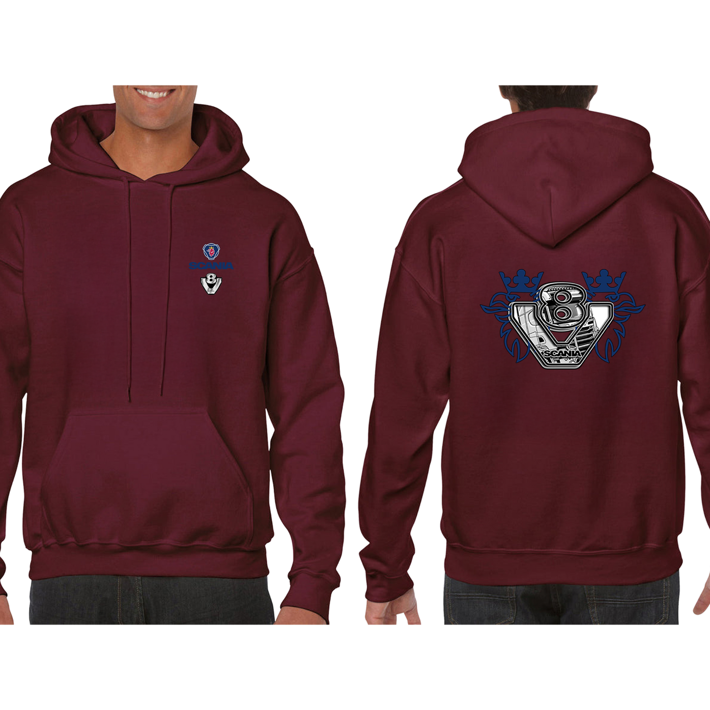 Scania V8 Hoodie - Blue/Yellow Red