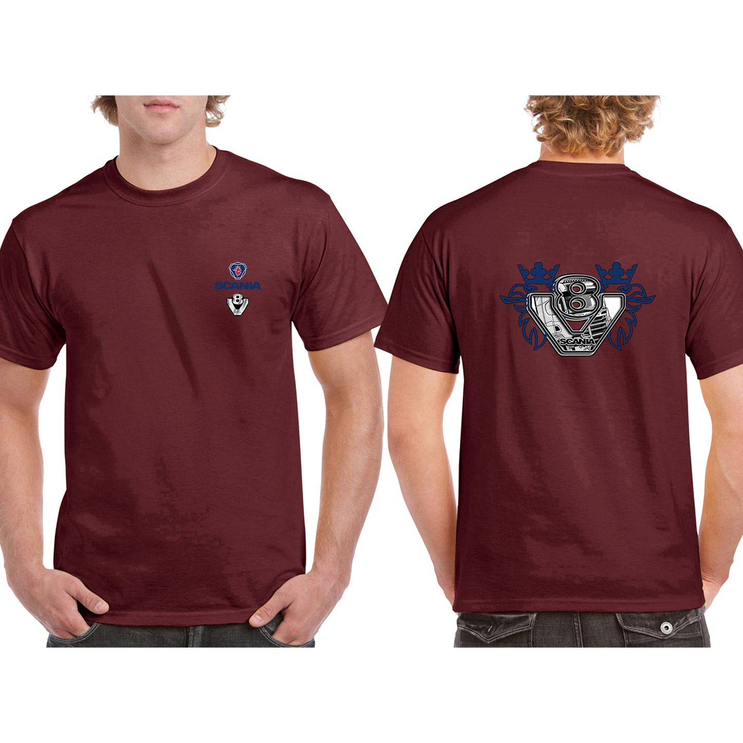 Scania V8 Power Tee - Blue/Yellow Red