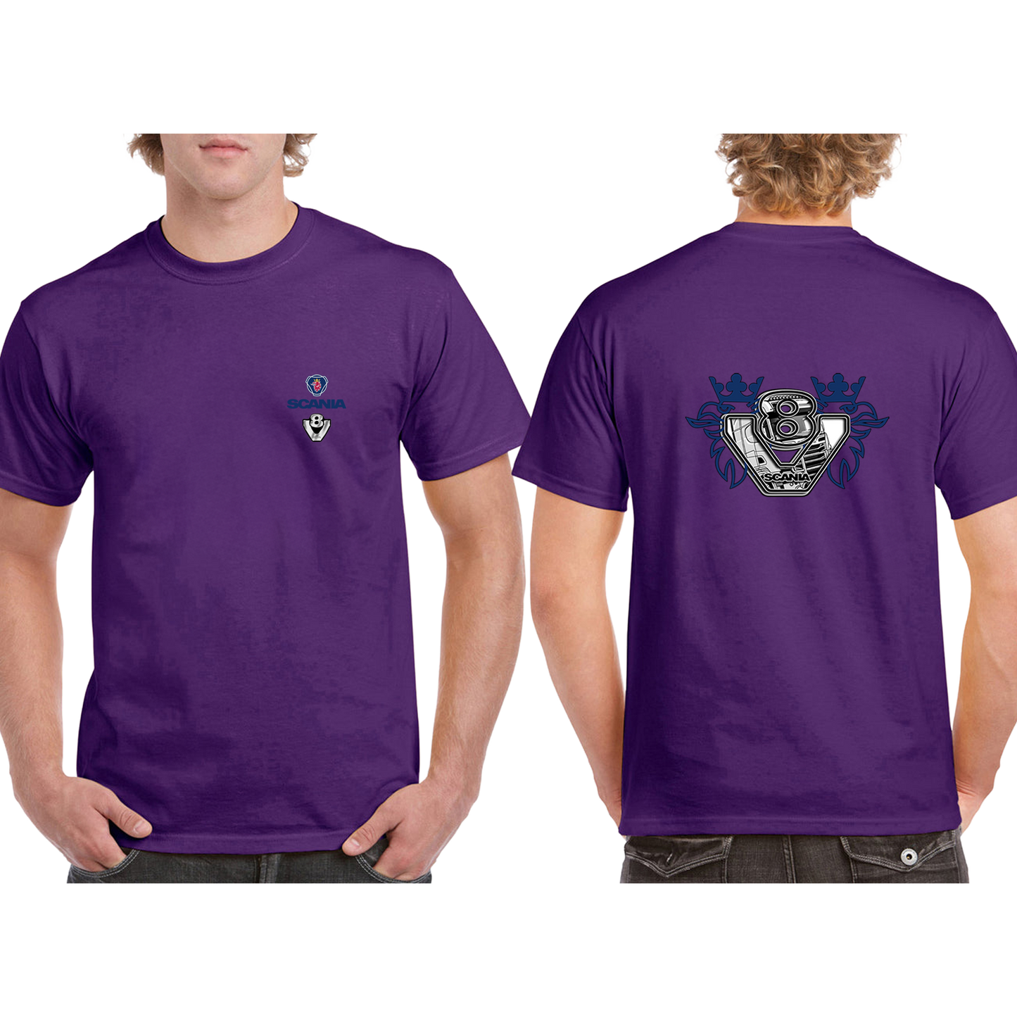 Scania V8 Power Tee - Blue/Yellow Red