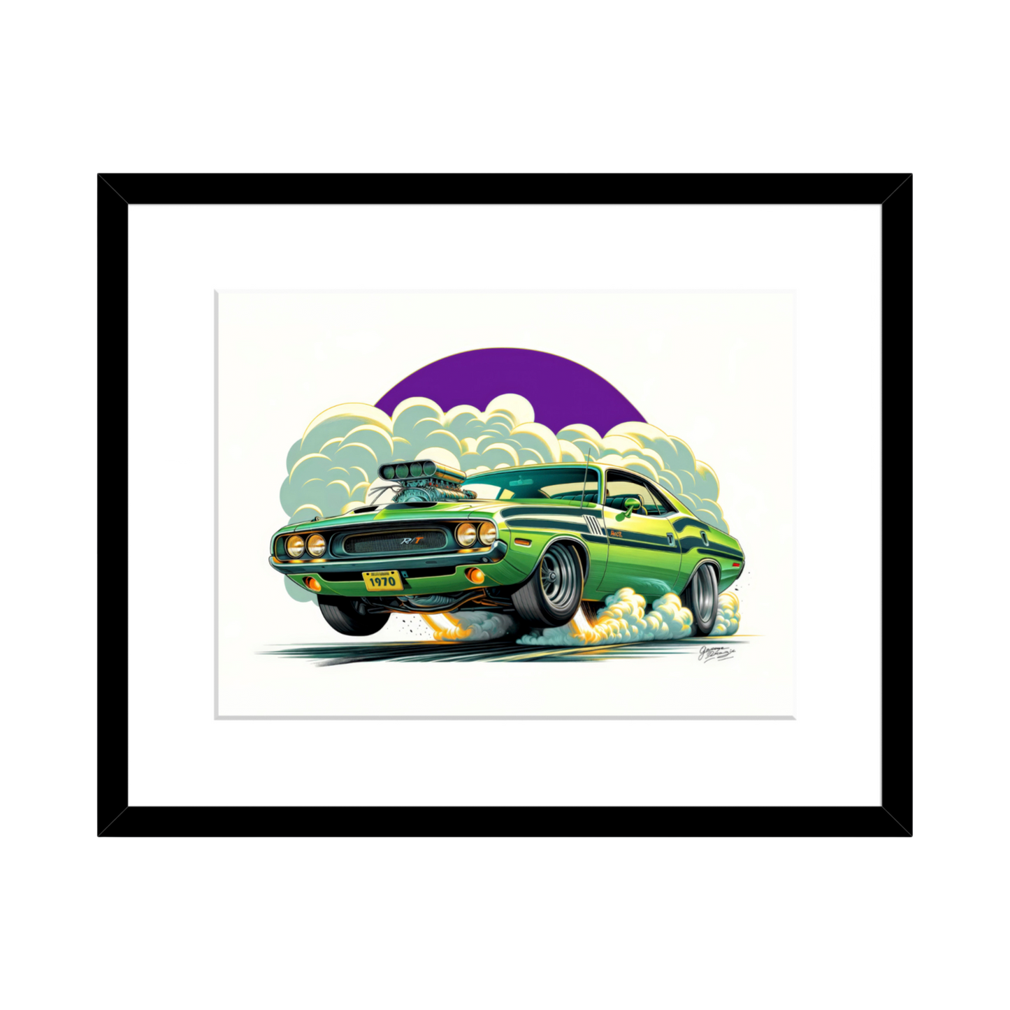 1970 Dodge Challenger MOPAR or NO CAR Wall Art - 2 Size Options