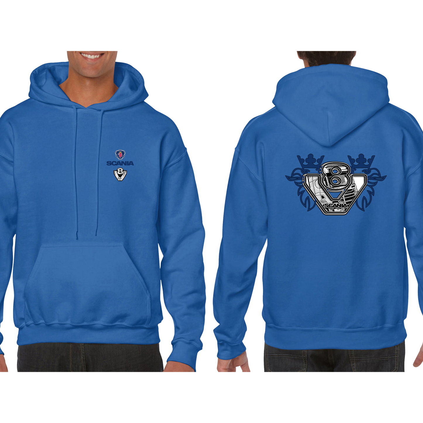 Scania V8 Hoodie - Blue/Yellow Red