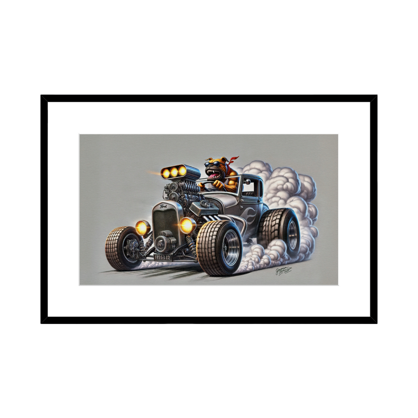 1932 Ford Model T Hot Rod Burnout Art - 2 Size Options