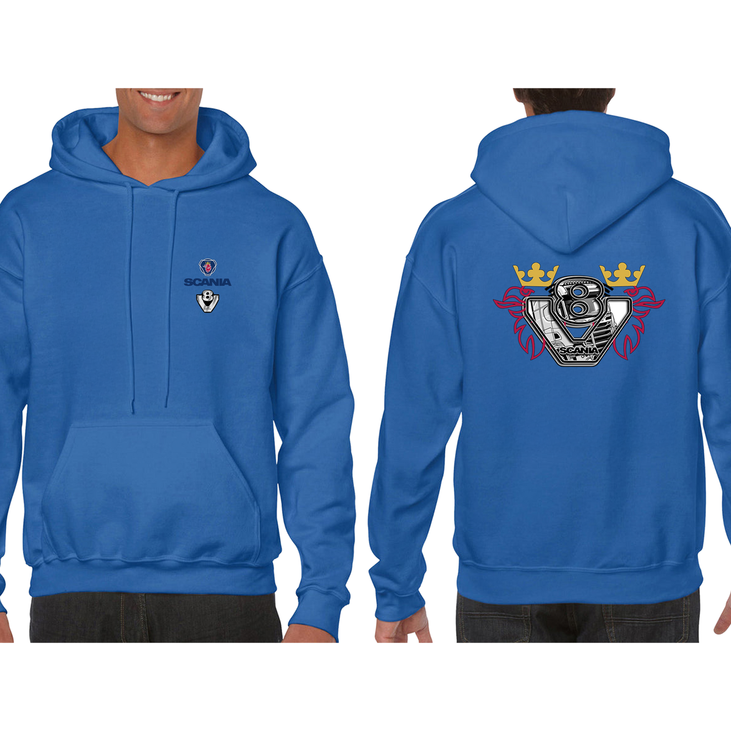Scania V8 Hoodie - Blue/Yellow Red