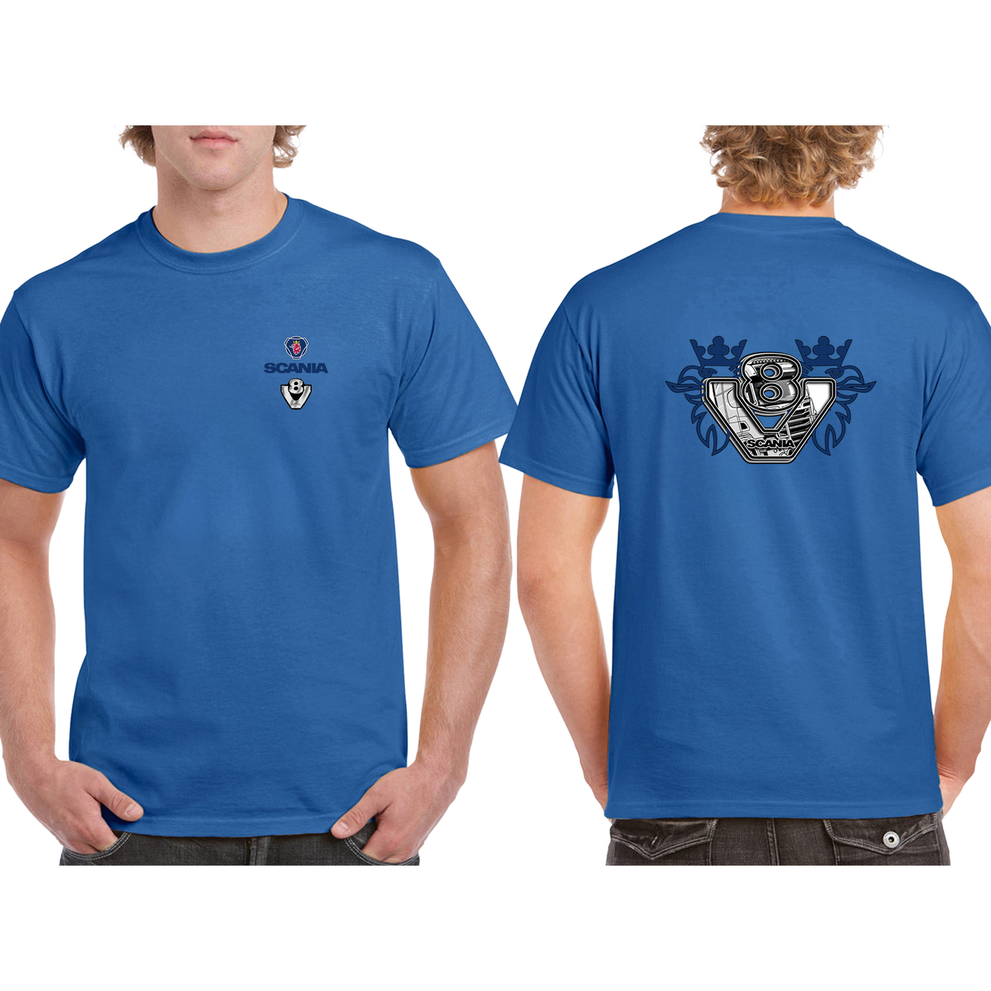 Scania V8 Power Tee - Blue/Yellow Red