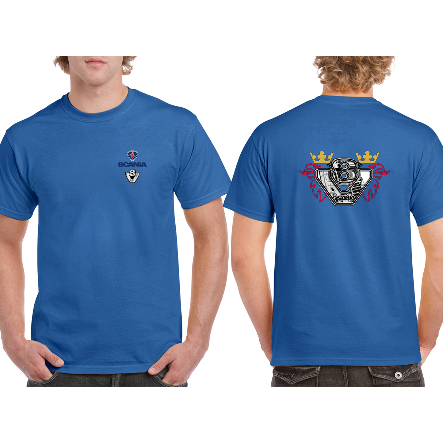 Scania V8 Power Tee - Blue/Yellow Red