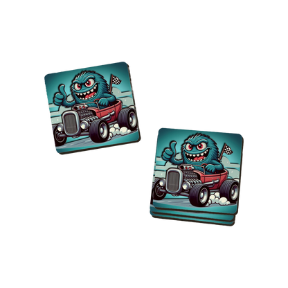 Hot Rod Cartoon Coasters - 6 Designs