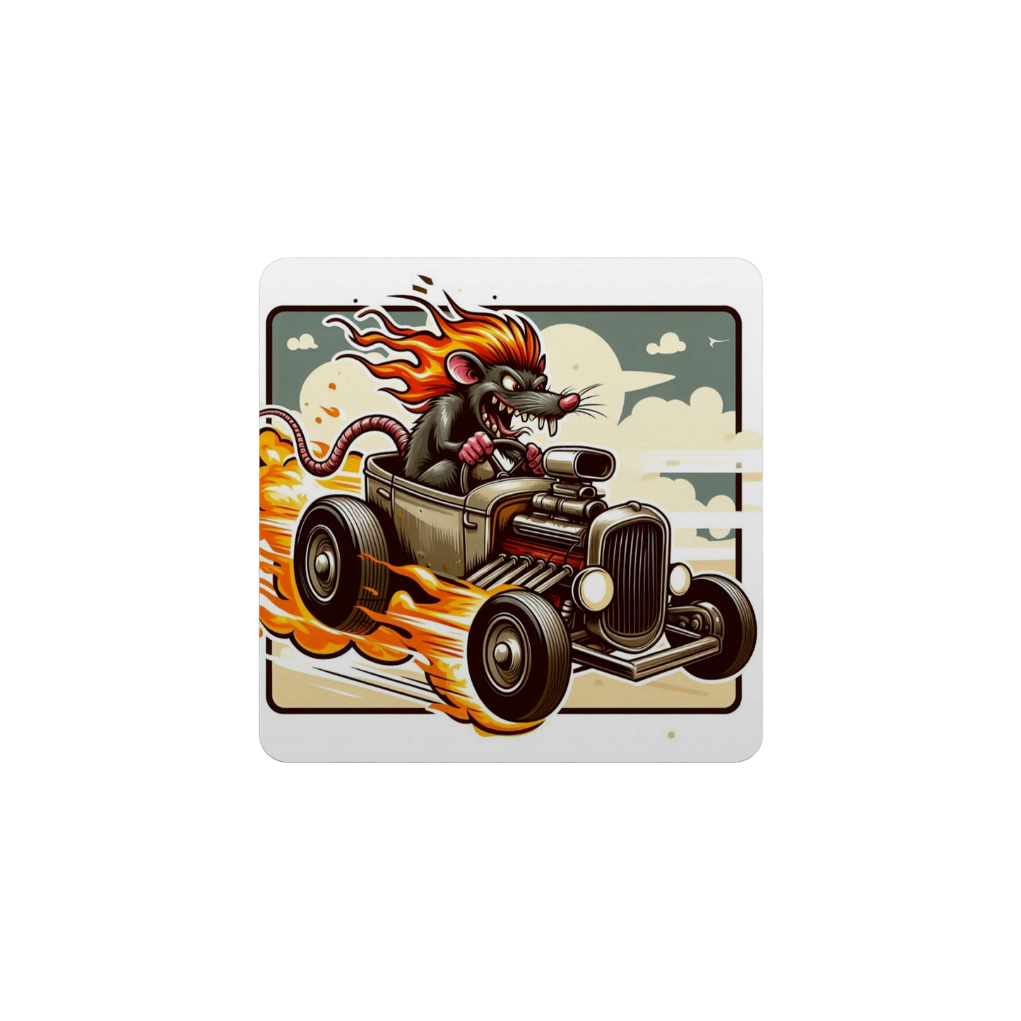 Hot Rod Cartoon Coasters - 6 Designs
