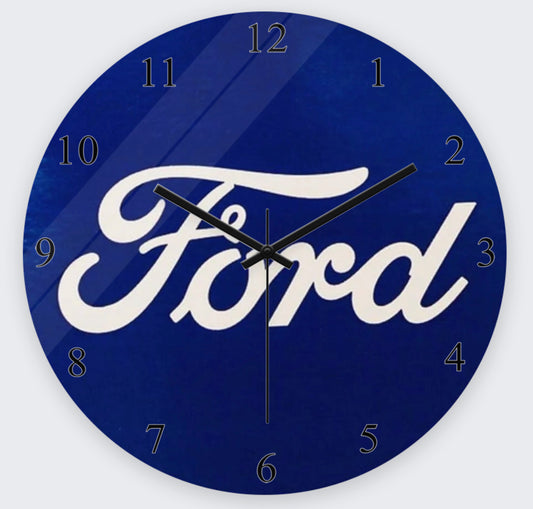 Ford Round Metal Clock