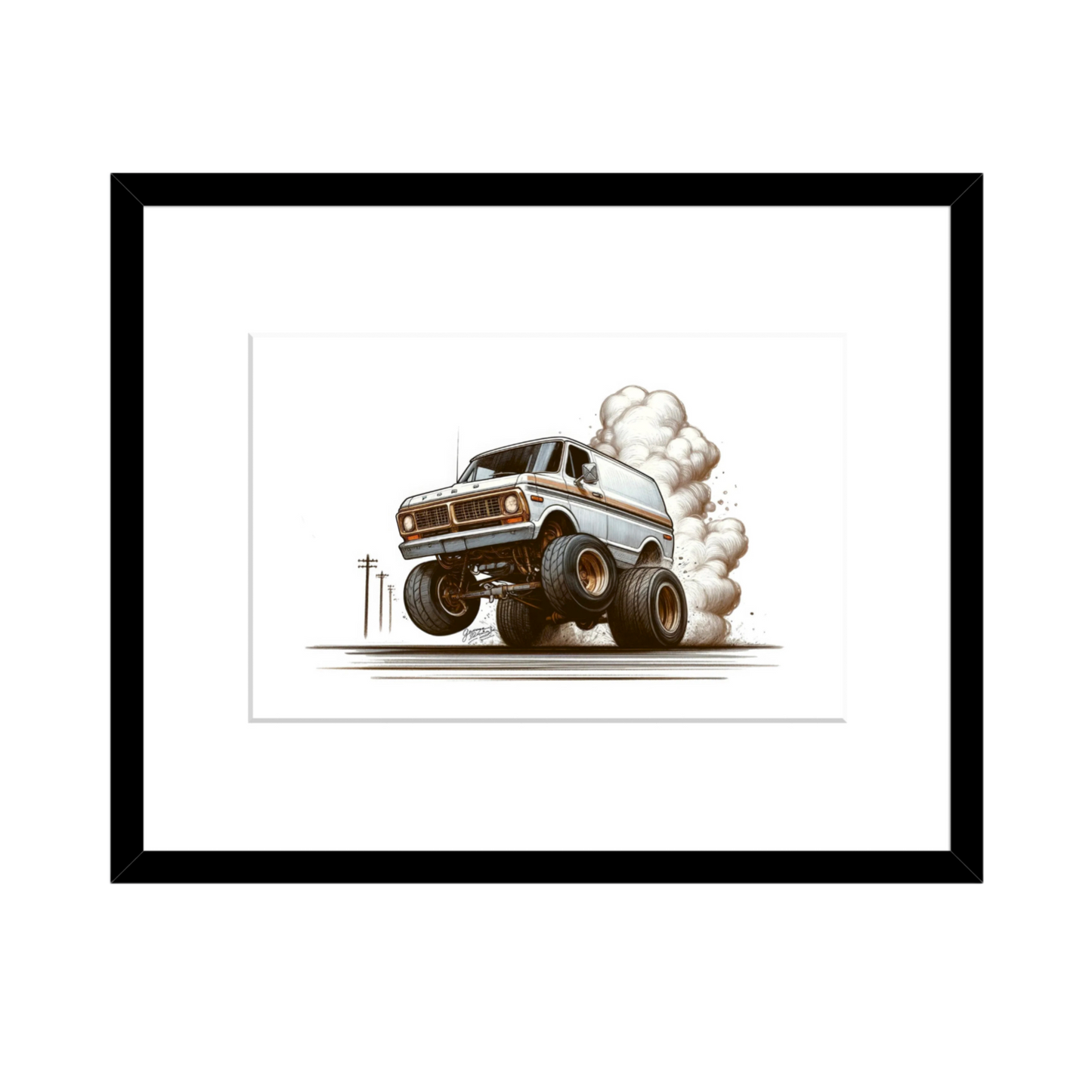 1970 Ford Van – Retro Classic Wall Art - 2 Size options