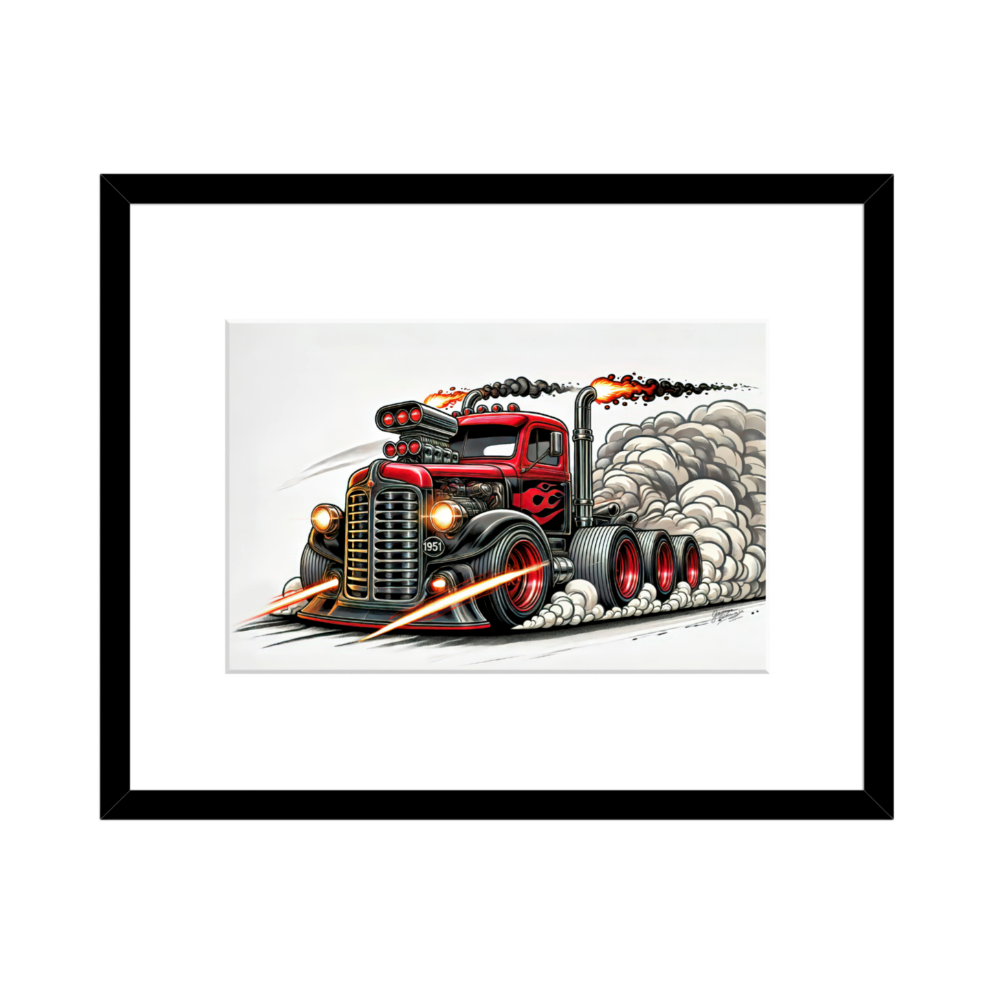 1951 International Harvester Burnout Art - 2 Size Options