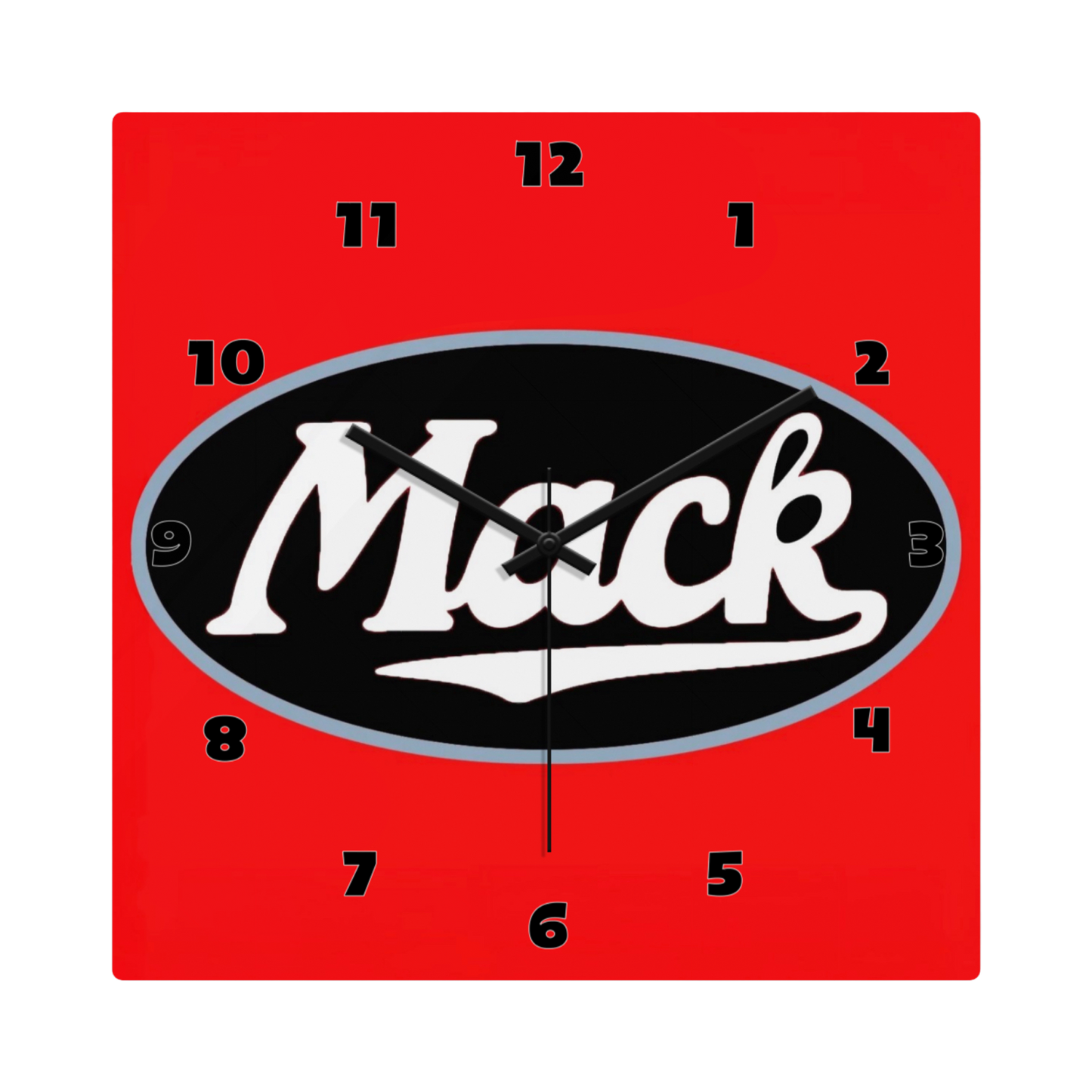 Mack Wall Clock – Bold Red Edition
