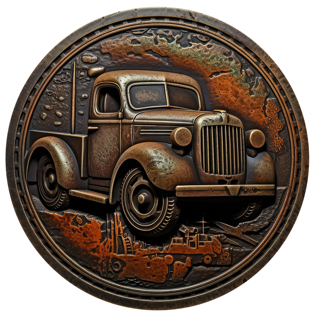 Metal Look Pick Up Truck Coasters  - 9 Designs