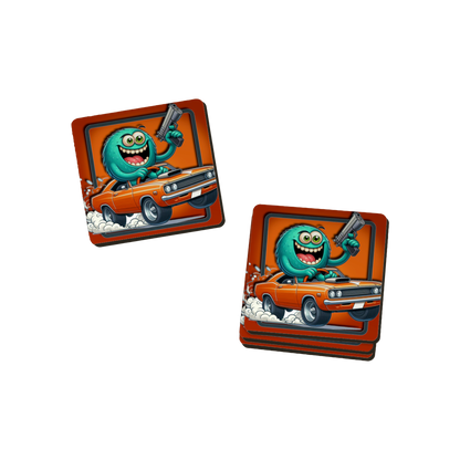 Hot Rod Cartoon Coasters - 6 Designs