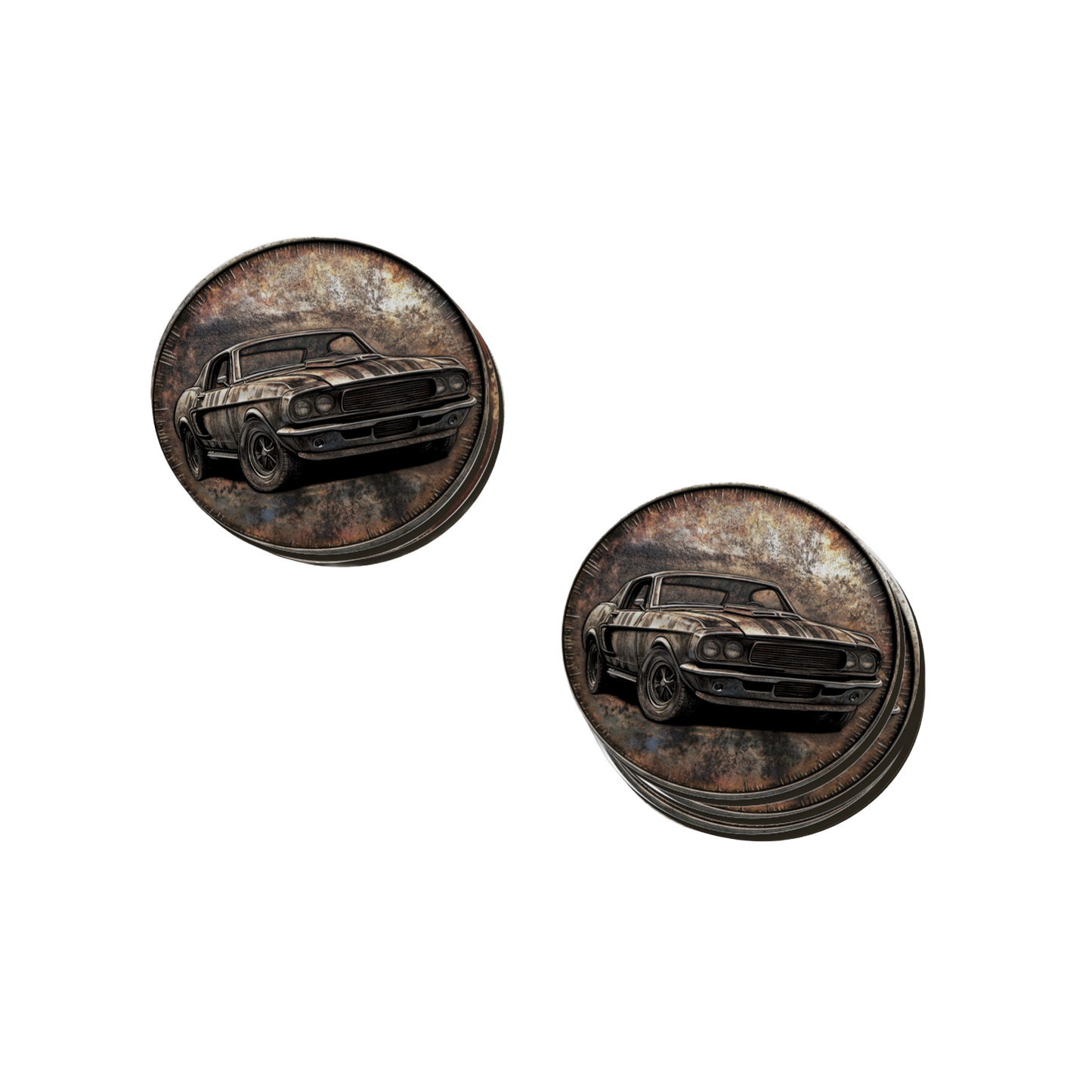 Rust & Metal Look Muscle & Classic Car Coasters  - 9 Designs
