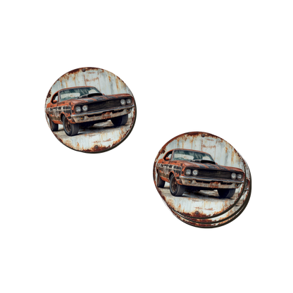 Rust & Metal Look Muscle & Classic Car Coasters  - 9 Designs