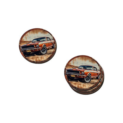 Rust & Metal Look Muscle & Classic Car Coasters  - 9 Designs