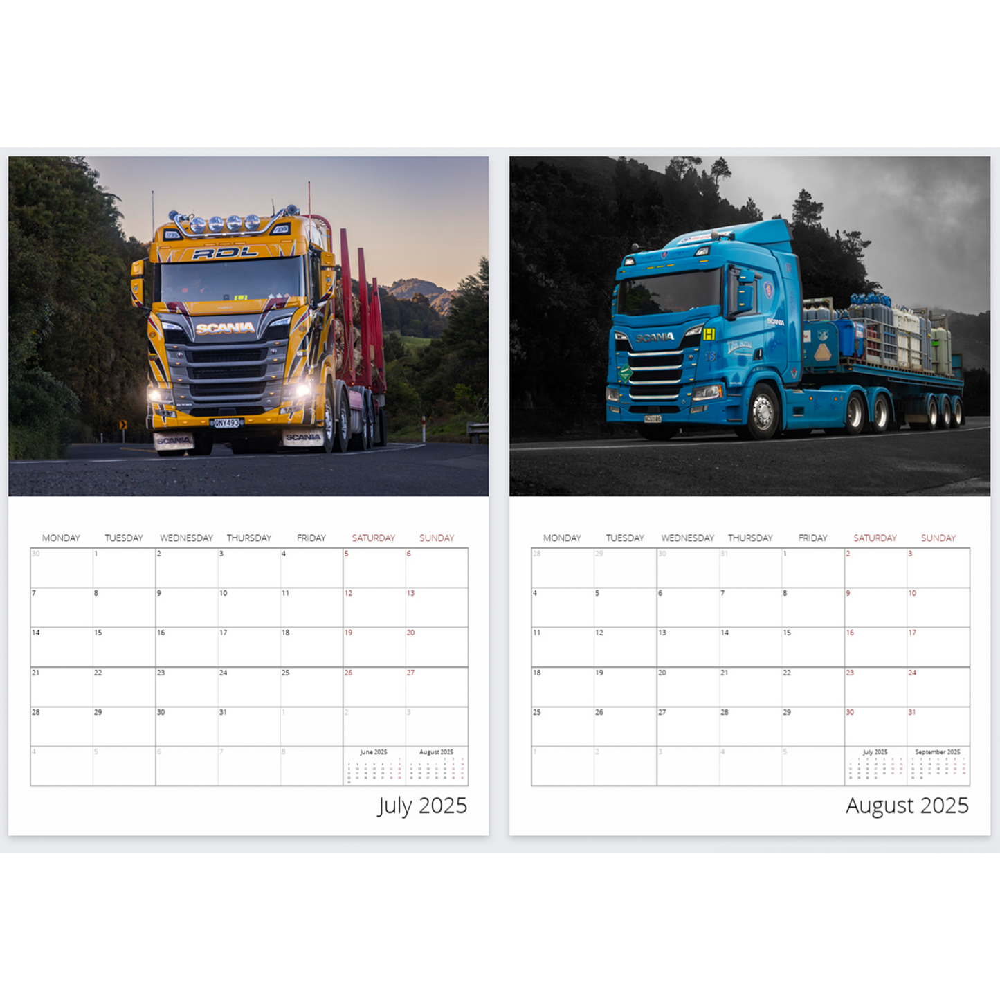 2025 Scania's of New Zealand Calendar - Premium