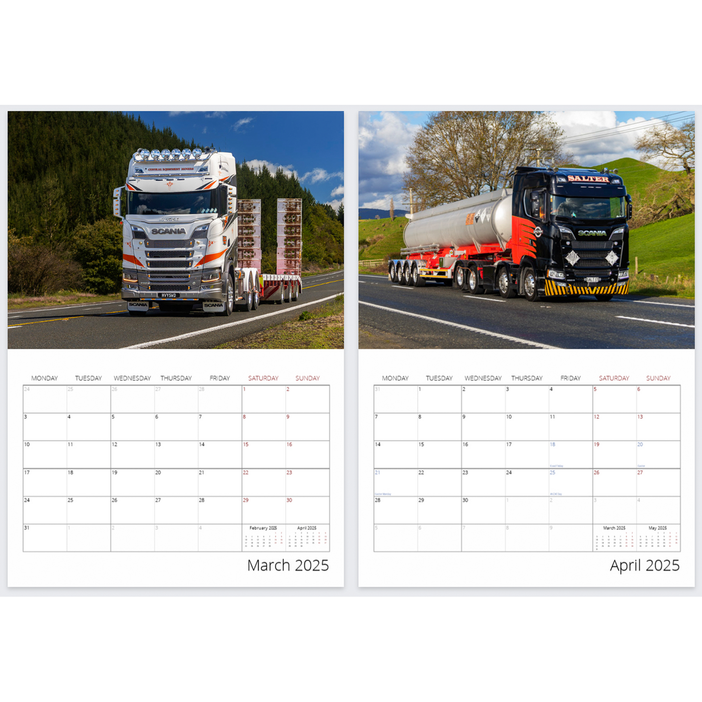 2025 Scania's of New Zealand Calendar - Premium