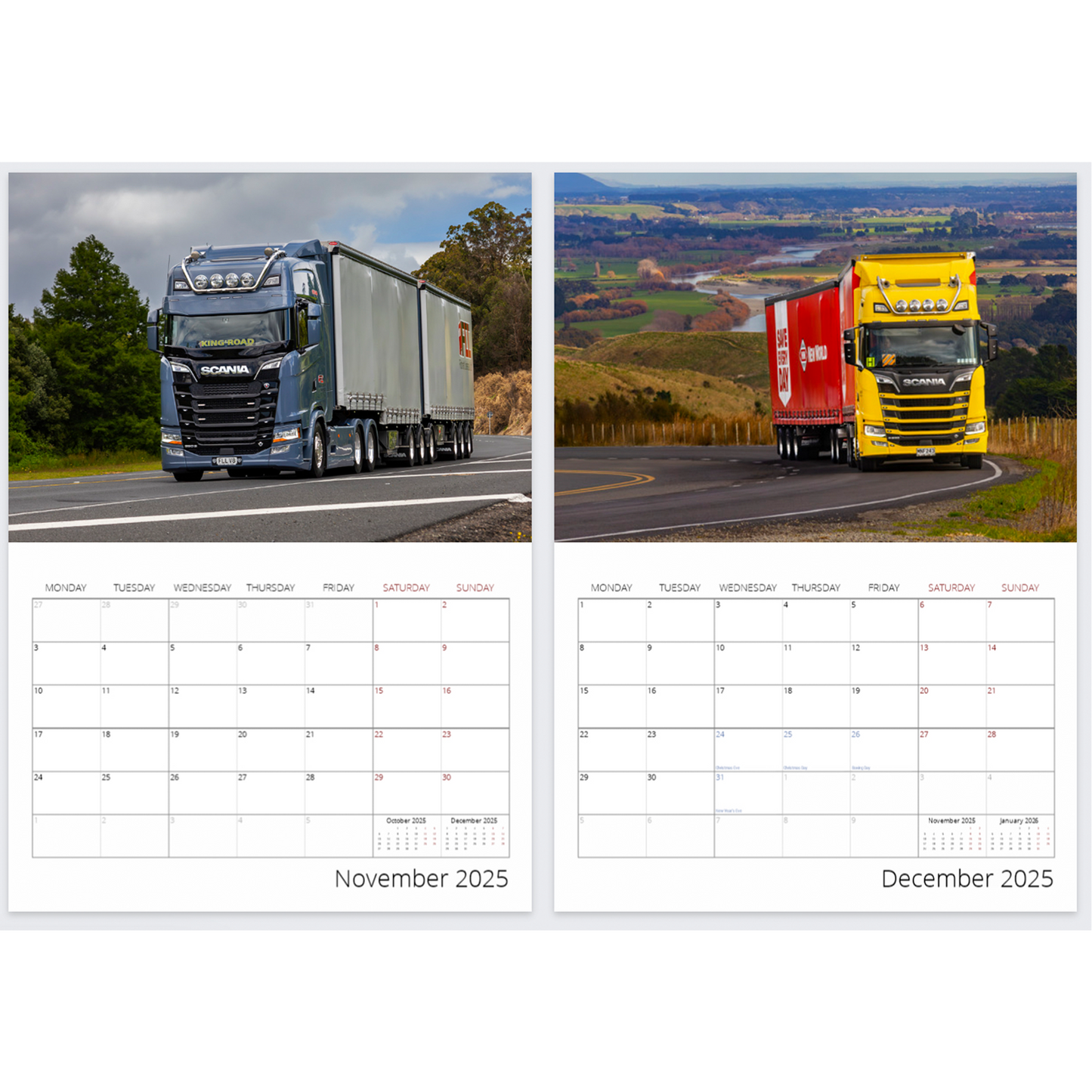 2025 Scania's of New Zealand Calendar - Premium