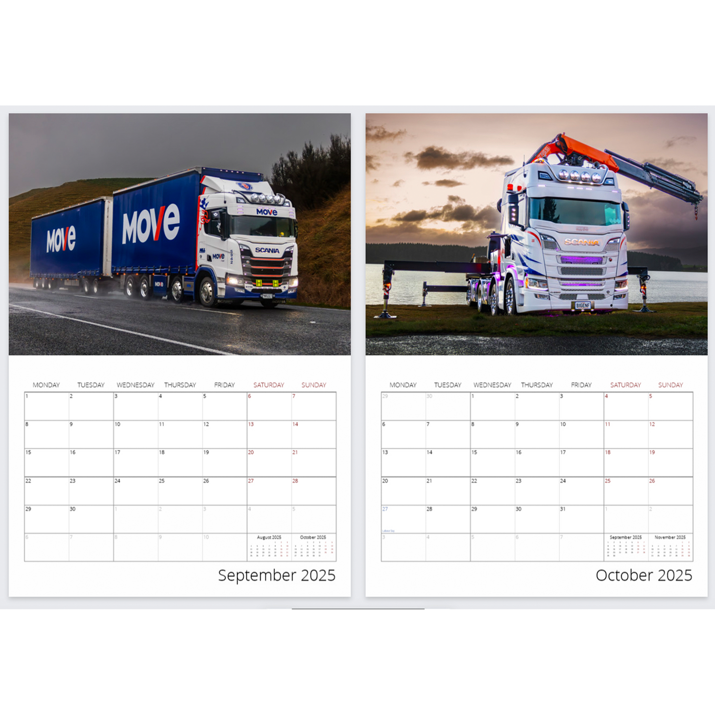 2025 Scania's of New Zealand Calendar - Premium