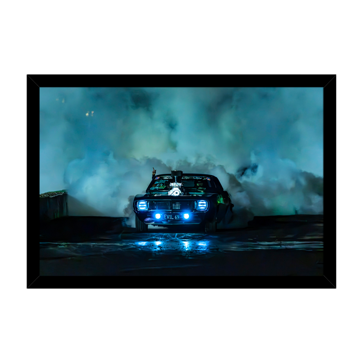 1969 Chevrolet Camaro Burnout Wall Art Print - Canvas, Framed Print or Posters