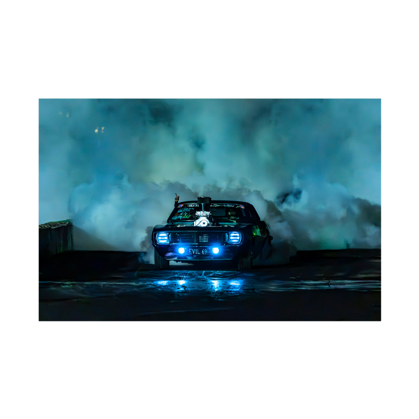 1969 Chevrolet Camaro Burnout Wall Art Print - Canvas, Framed Print or Posters
