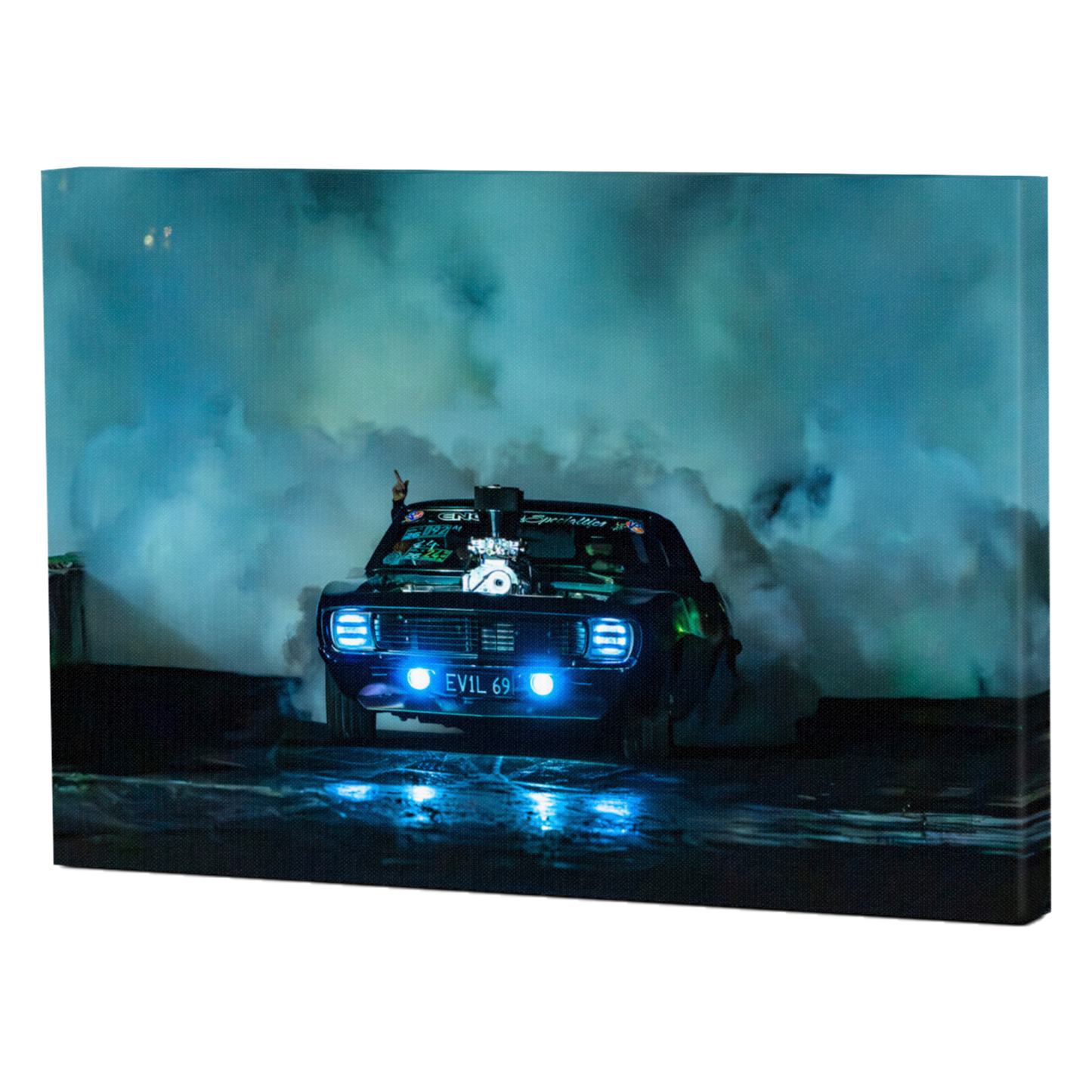 1969 Chevrolet Camaro Burnout Wall Art Print - Canvas, Framed Print or Posters