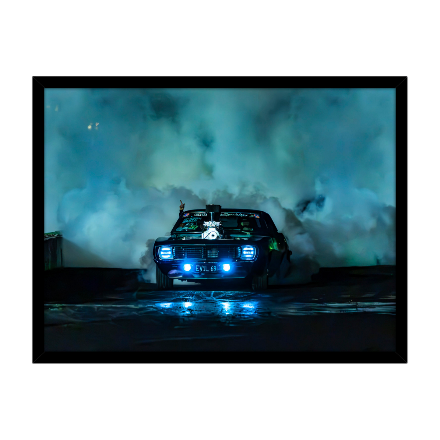 1969 Chevrolet Camaro Burnout Wall Art Print - Canvas, Framed Print or Posters