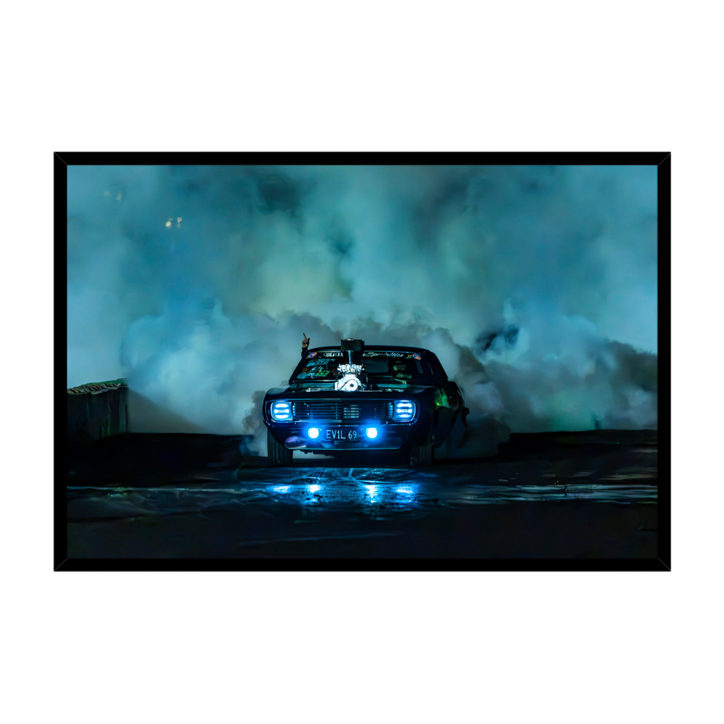 1969 Chevrolet Camaro Burnout Wall Art Print - Canvas, Framed Print or Posters