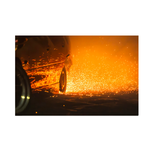 Burnout Sparks Automotive Wall Art - Burnout Poster or Framed Print