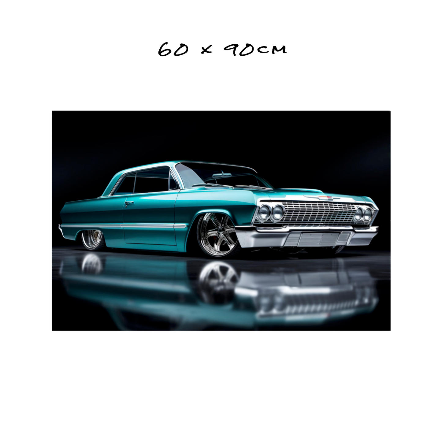 Turquoise Dream: Classic Lowrider - 4 Sizes