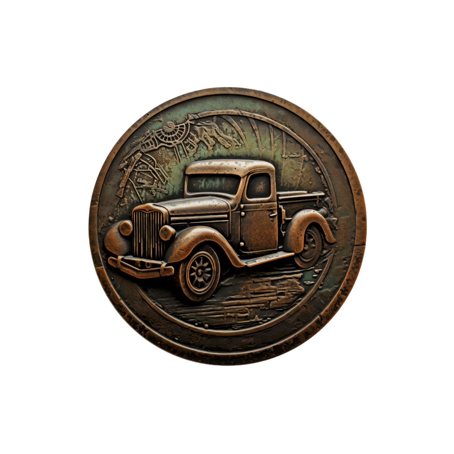 Metal Look Pick Up Truck Coasters  - 9 Designs