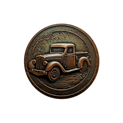 Metal Look Pick Up Truck Coasters  - 9 Designs