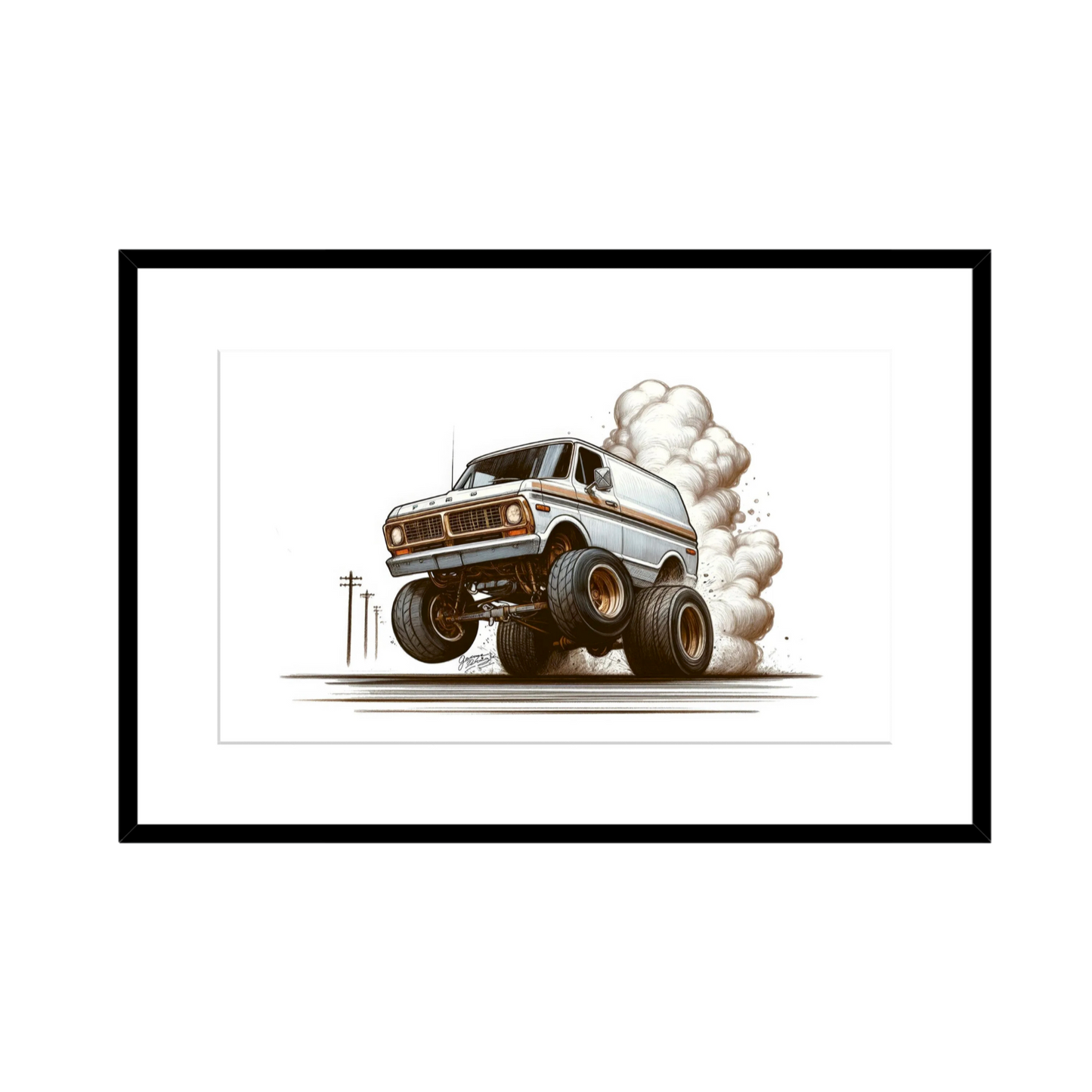 1970 Ford Van – Retro Classic Wall Art - 2 Size options