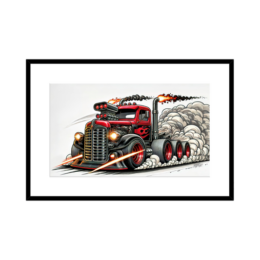 1951 International Harvester Burnout Art - 2 Size Options