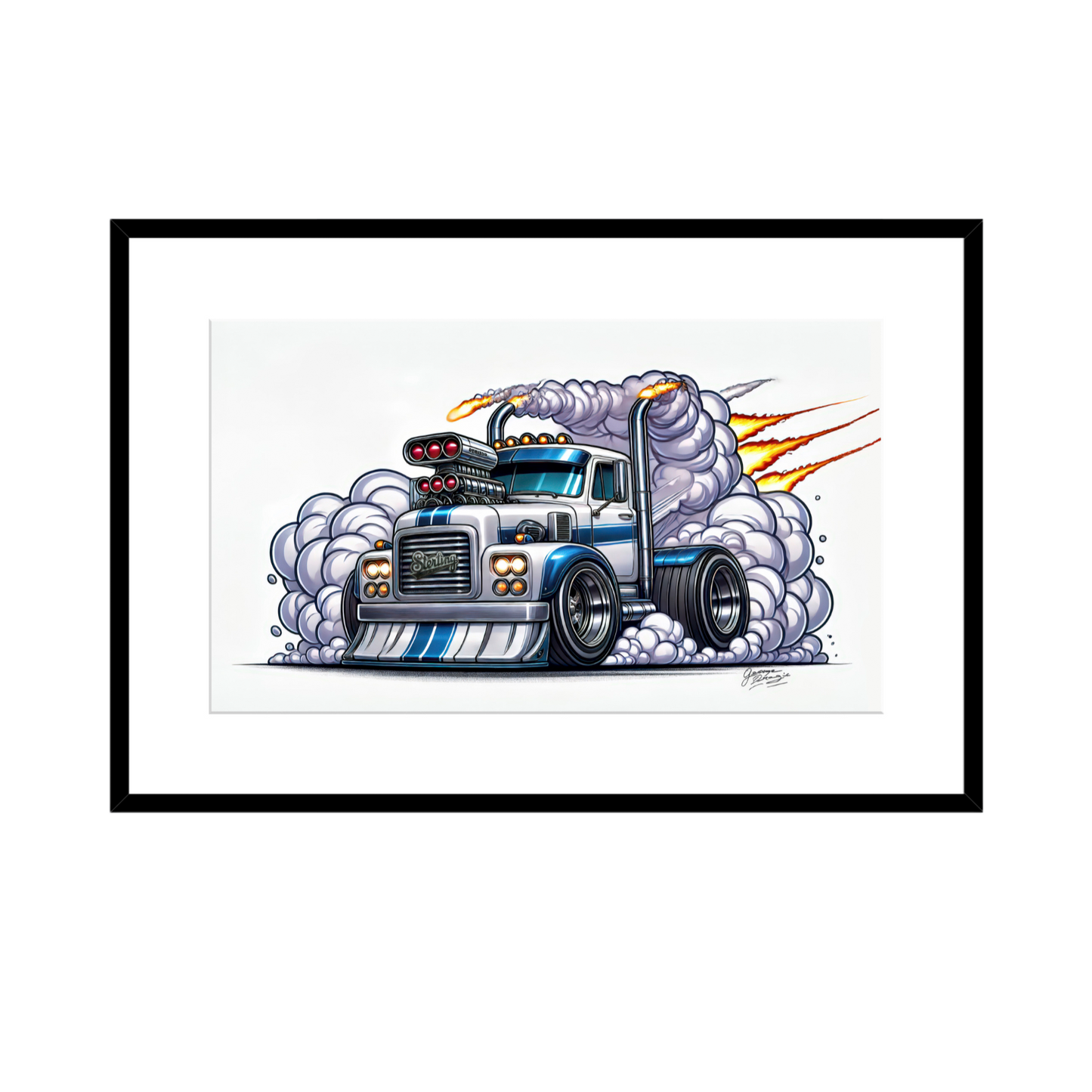1953 Sterling R Burnout Print Framed Image 60x90cm - 2 Size Options