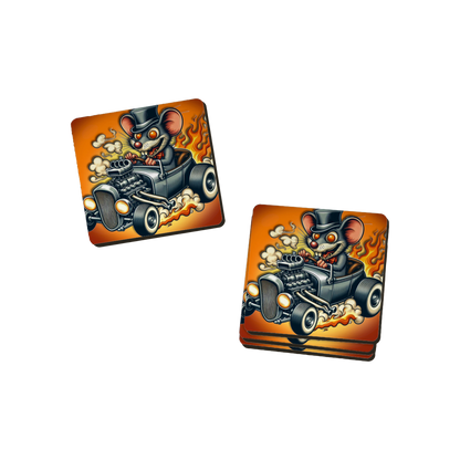 Hot Rod Cartoon Coasters - 6 Designs
