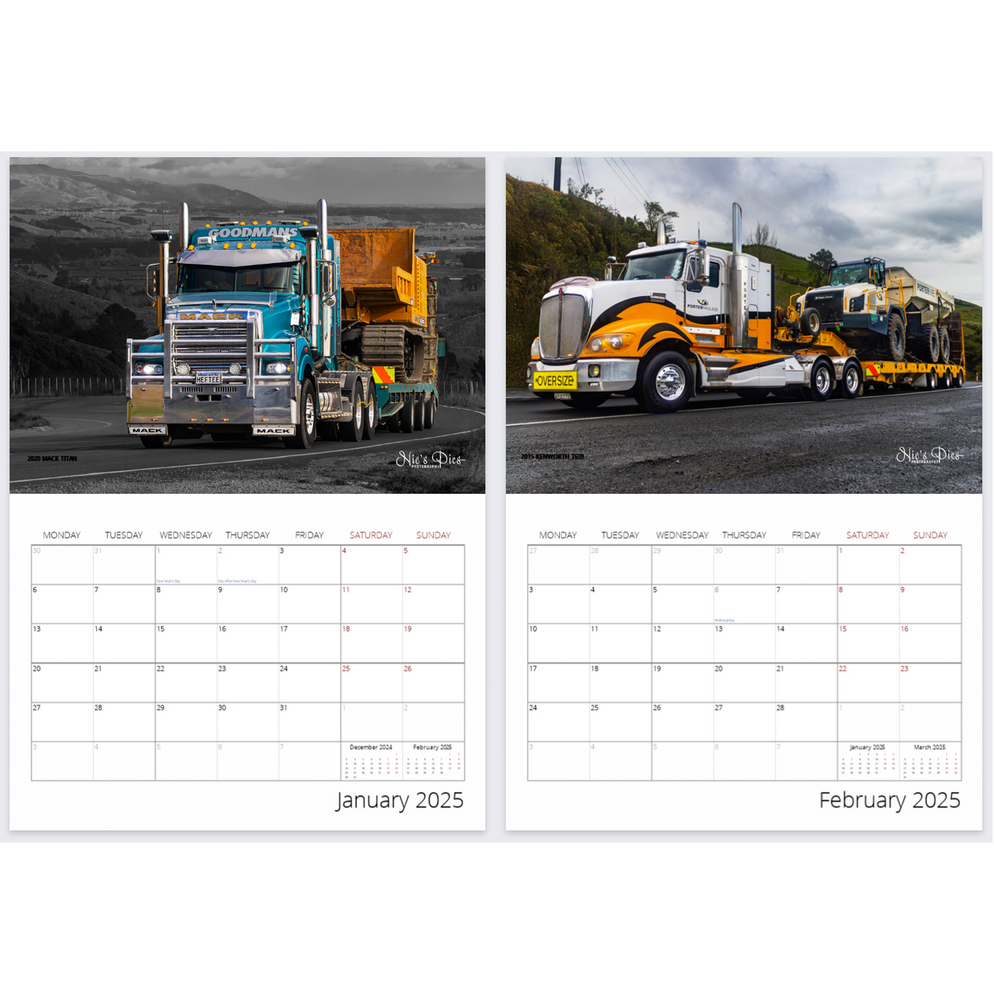 2025 Transporters of New Zealand Calendar