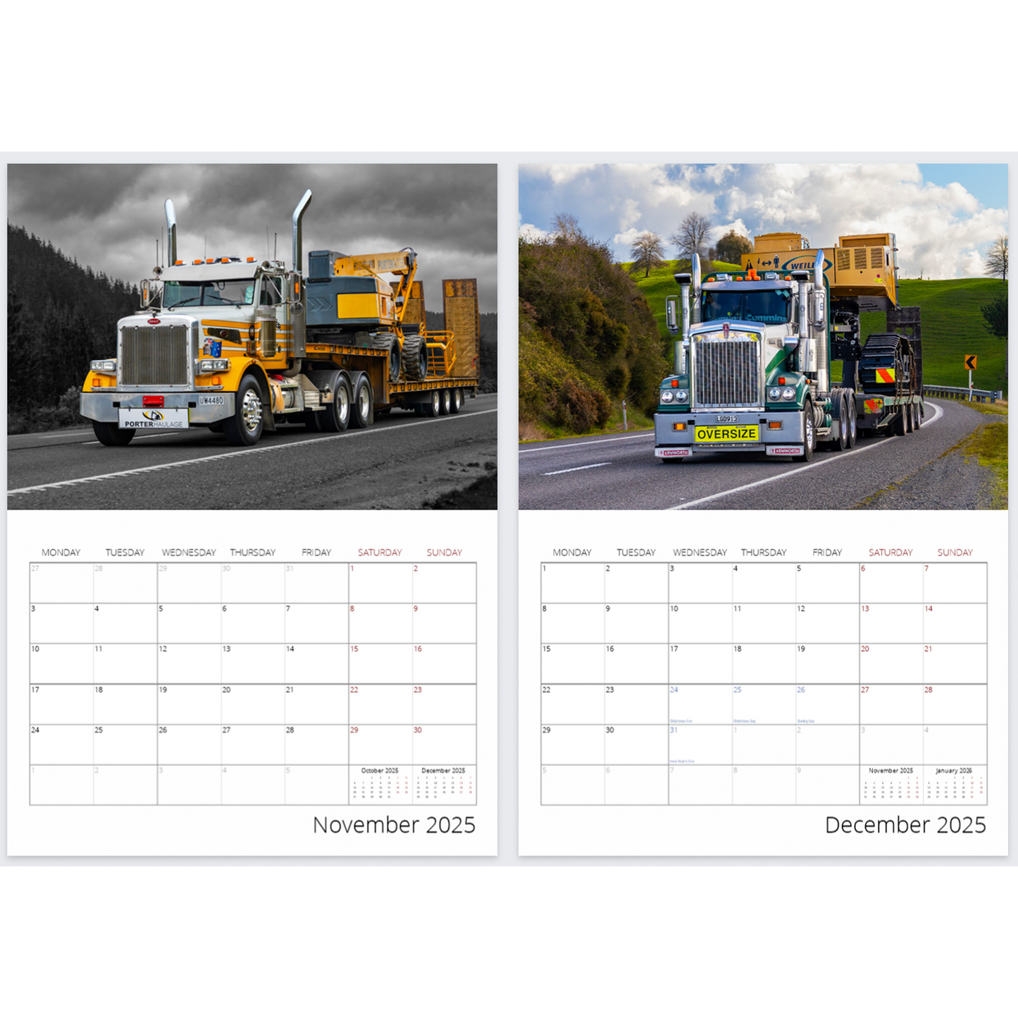 2025 Transporters of New Zealand Calendar