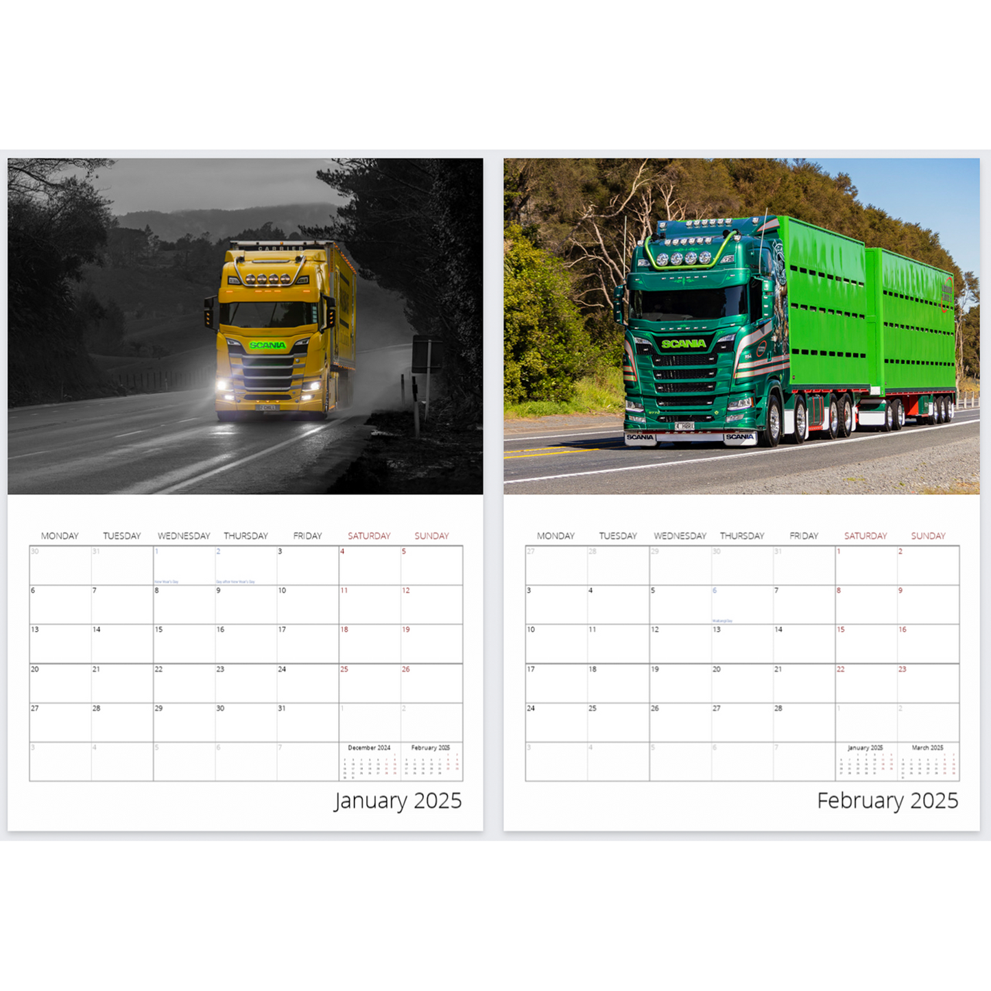 2025 Scania's of New Zealand Calendar - Premium